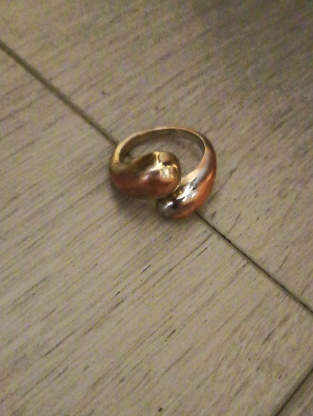 Gold and Rose Gold Two-Tone Swirl Ring